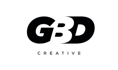 GBD letters negative space logo design. creative typography monogram vector	