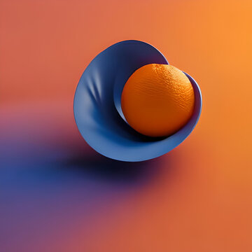 concept photo in orange background