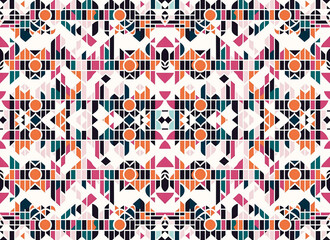 Cool rapport of shapes random in mirrored background for repeat. Seamless pattern Retro whit lines and shapes irregulars Groovy style in white background. Generative AI
