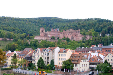 Fototapeta na wymiar view or old Heidelberg and castle