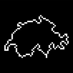 Obraz premium Pixel map of Switzerland. Vector illustration.