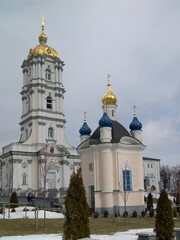 Fototapeta na wymiar Pochaev Lavra.Ukraine. March 20, 2005. Christian Orthodox architectural complex and monastery.
