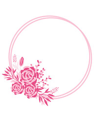 circle pink flower frame 