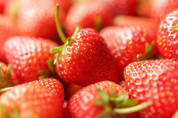 Fresh organic red strawberry fruit background