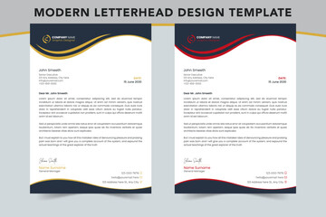 Professional corporate company business letterhead template design with 2 color variation