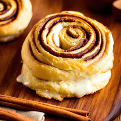 Cinnamon roll on a table