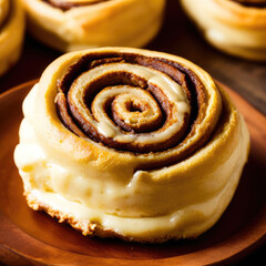 Cinnamon roll on a table