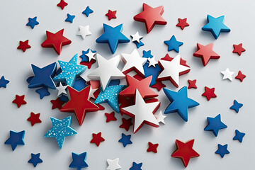 Obraz premium patriotic american stars confetti. , generative artificial intelligence