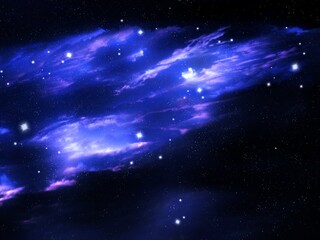 Obraz na płótnie Canvas Interstellar nebula in space, star clusters. Colorful starry night sky. Cosmos with stardust.