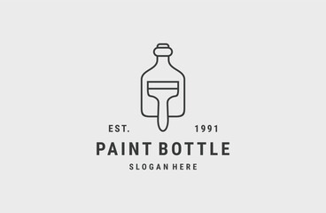 Paint bottle logo vector design template .