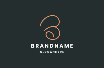 Fototapeta premium Premium Vector B Logo in Beautiful Logotype design for luxury corporate brand.