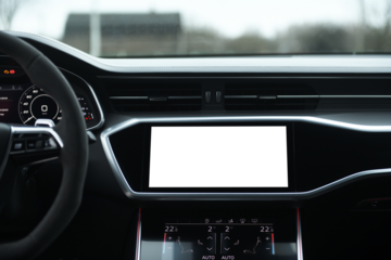 White screen on car touchscreen.