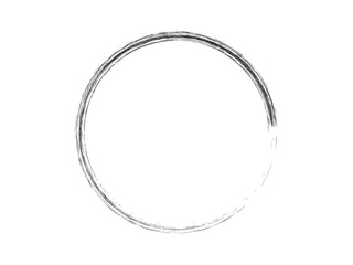 Grunge circle made of black paint.Grunge circle made with black ink on the white background.