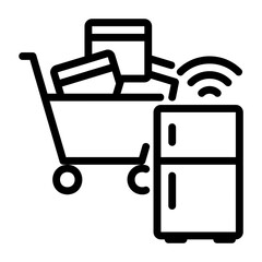 internet of things, refrigerator icon