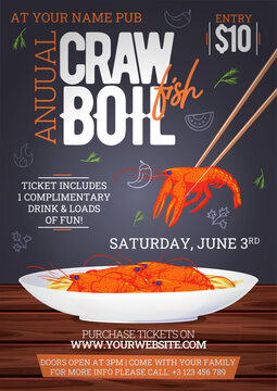 Crawfish Annual Boil Invitation Poster Template