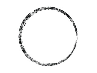 Grunge circle made on the white background.Grunge oval shape made on the white background.Grunge circle made with art brush.