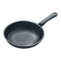 Frying Pan Isolated Hand Drawn Painting Illustration