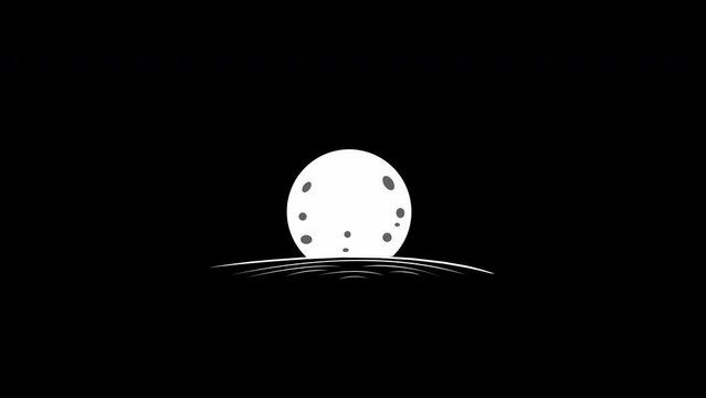 cartoon moon icon loop Animation video transparent background with alpha channel.