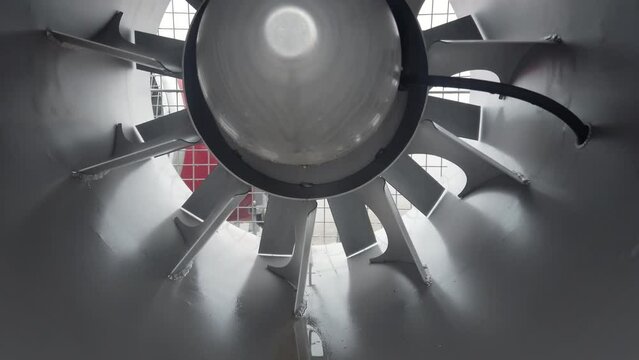Metal iron or steel turbine, propeller of a snow cannon