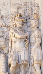 Fontana dell'Acqua Felice Fountain Sculpted Detail in Rome, Italy