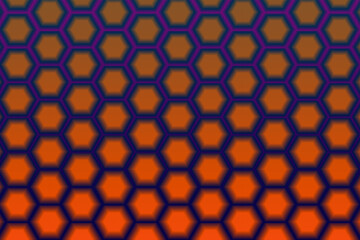 Reddish orange shining honey comb shape pattern design, space for text, social media post with dark purple background download