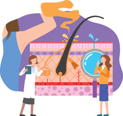 わきのニオイに悩む女性と診察する女性医師