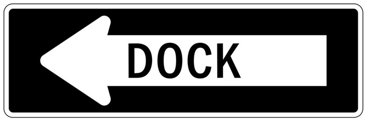 Loading dock sign and labels dock direction