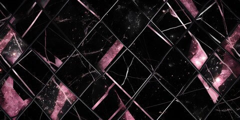 Black And Pink Marble Tile Patterned Texture Background | Generative AI Artwork 