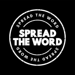 Spread The Word text stamp, concept background