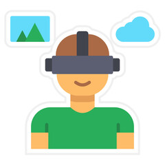 Virtual Reality Sticker Icon