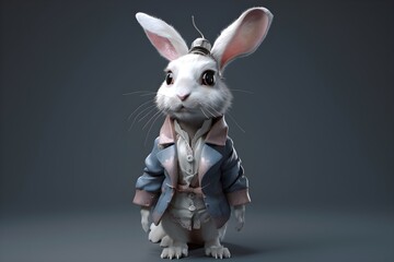 Fototapeta na wymiar Realistic cool rabbit style made with Generative AI