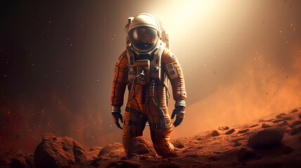 An astronaut in the Martian storm, Generative AI