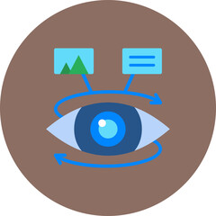 Eye Multicolor Circle Flat Icon