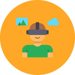 Virtual Reality Multicolor Circle Flat Icon