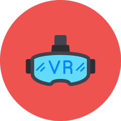 Vr Glasses Multicolor Circle Flat Icon