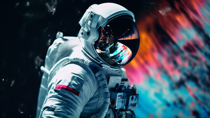 Fototapeta na wymiar Astronaut in space, Generative AI