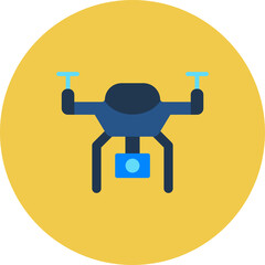 Smart Drone Multicolor Circle Flat Icon