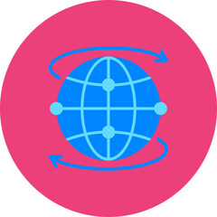 Worldwide Multicolor Circle Flat Icon