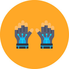 Gloves Multicolor Circle Flat Icon