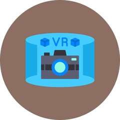 Fototapeta premium Vr Camera Multicolor Circle Flat Icon