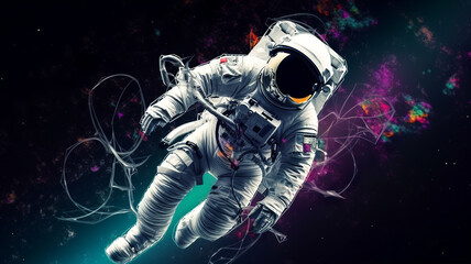 Fototapeta na wymiar Astronaut in space, Generative AI