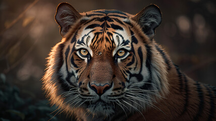 A stunning portrait of a tiger, Generative AI