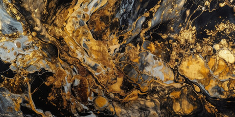 Obraz premium colorful with traces of gold marble surface Genetarive AI