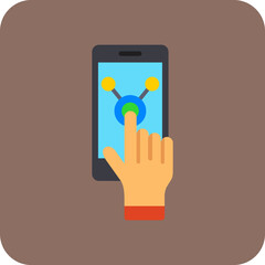 Touch Screen Multicolor Round Corner Flat Icon