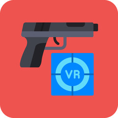 Shooting Game Multicolor Round Corner Flat Icon