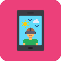 Tablet Multicolor Round Corner Flat Icon