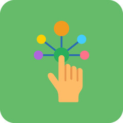 Interactive Multicolor Round Corner Flat Icon
