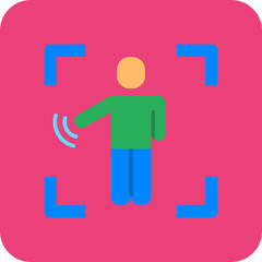 Motion Sensor Multicolor Round Corner Flat Icon