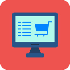 Ecommerce Multicolor Round Corner Flat Icon