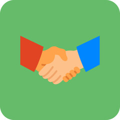 Handshake Multicolor Round Corner Flat Icon